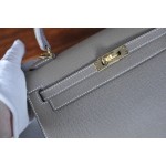 Kelly25 Elephant Gray Gold Buckle Epsom Leather