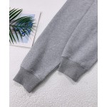 Loewe Grey Red Embroidered Cotton Hoodie