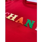 Chanel Small Fragrant Embroidered Colorful Character Logo Round Neck Sweater