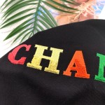 Chanel Small Fragrant Embroidered Colorful Character Logo Round Neck Sweater