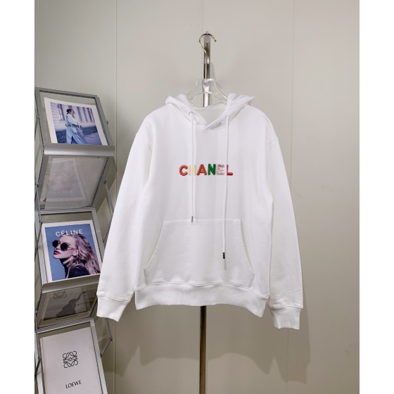 Chanel Small Fragrant Embroidered Colorful Character Logo Hoodie