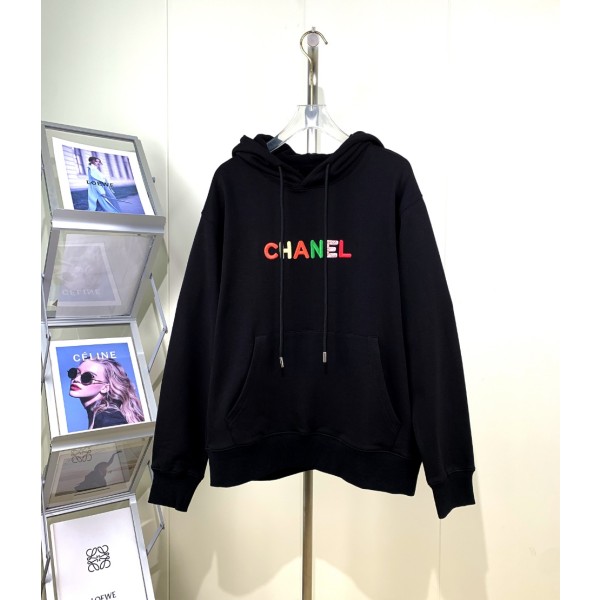 Chanel Small Fragrant Embroidered Colorful Character Logo Hoodie