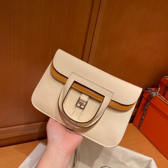 Halzan 25cm New stock tc leather i2 cream white spell 2S sesame color silver buckle