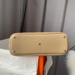 Bolide 27cm Imported calfskin Half hand waxed stitching Windbreaker Grey Silver buckle