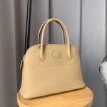 Bolide 27cm Imported calfskin Half hand waxed stitching Windbreaker Grey Silver buckle