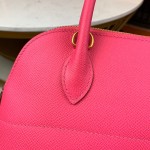 Bolide 27cm Imported original Epsom leather Semi hand waxed and stitched peach silver buckle