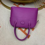 Bolide 27cm Imported original Epsom leather Half hand waxed stitching Anemone purple Silver buckle