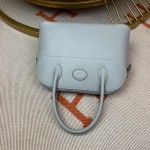 Bolide 27cm Imported original Epsom leather half hand waxed stitching glacier blue silver buckle