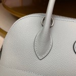 Bolide 27cm Imported original Epsom leather half hand waxed stitching glacier blue silver buckle