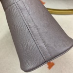 Bolide 27cm Imported original Epsom leather Half hand waxed stitching Tinware gray Silver buckle