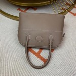 Bolide 27cm Imported original Epsom leather Half hand waxed stitching Elephant gray Silver buckle