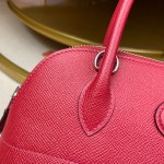 Bolide 27cm Imported original Epsom leather Half hand waxed stitching Gemstone red Silver buckle