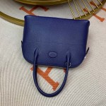 Bolide 27cm Imported original Epsom leather half hand waxed stitching treasure blue silver buckle