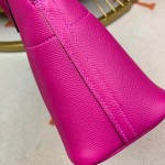 Bolide 27cm Imported original Epsom leather Half hand waxed stitching Rose purple Silver buckle