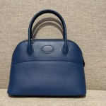 Bolide27cm R2 onyx blue, goatskin, handmade, beeswax thread stitching