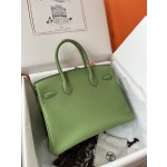 Birkin 30cm avocado green gold buckle  Imported epsom leather hand sewn real shot visible to the naked eye quality