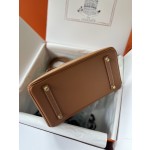 Birkin 30cm CK37 gold brown gold buckle  Imported easy leather hand sewn  Real shot The quality visible to the naked eye