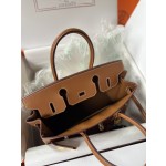 Birkin 30cm CK37 gold brown gold buckle  Imported easy leather hand sewn  Real shot The quality visible to the naked eye