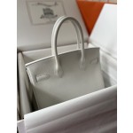 Birkin 30cm original calfskin togo pure white Snow White gold buckle top hand sewn