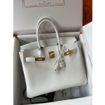 Birkin 30cm original calfskin togo pure white Snow White gold buckle top hand sewn