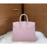 Birkin 25cm swift leather 3Q powder ➕ pearl grey gold buckle