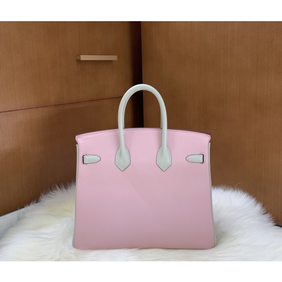 Birkin 25cm swift leather 3Q powder ➕ pearl grey gold buckle