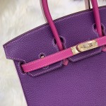 Birkin 25cm togo leather Anemone purple ➕ Rose red ➕ 3Q pink Gold buckle