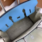 Birkin 25cm togo leather Northern blue ➕ milkshake white Silver buckle