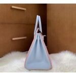 Birkin 25cm epsom leather 3Q powder ➕ haze blue gold buckle