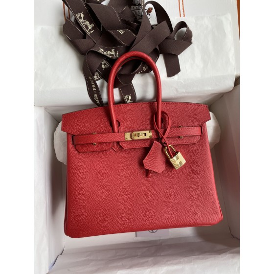 Birkin 25cm Epsom Leather National Flag Red Gold Buckle