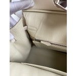 Birkin 25cm Epsom Leather Milkshake White Silver Buckle