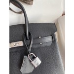Birkin 25cm Epsom Leather Black Silver Buckle