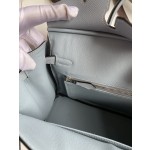 Birkin 25cm Epsom Leather Linen Blue Silver Buckle