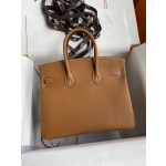 Birkin 25cm Epsom Leather Gold Brown Gold Buckle