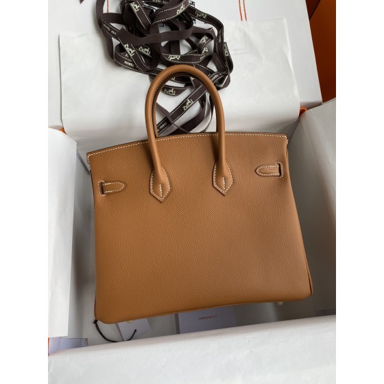 Birkin 25cm Epsom Leather Gold Brown Gold Buckle