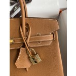 Birkin 25cm Epsom Leather Gold Brown Gold Buckle