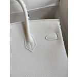 Birkin 25cm Epsom Leather Pure White Gold Buckle