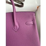 Birkin 25cm Epsom Leather Anemone Purple Silver Buckle