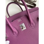 Birkin 25cm Epsom Leather Anemone Purple Silver Buckle