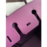Birkin 25cm Epsom Leather Anemone Purple Silver Buckle
