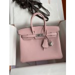 Birkin 25cm Epsom Leather 3Q Pink Silver Buckle