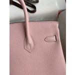 Birkin 25cm Epsom Leather 3Q Pink Silver Buckle