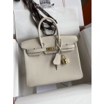 Birkin 25cm Epsom Leather Milkshake White Gold Buckle