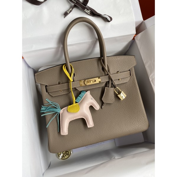 Birkin 25/30/35cm Imported Togo Leather Turtle Grey Gold Buckle