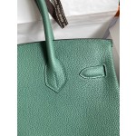 Birkin 25/30/35cm imported Togo leather peacock green gold buckle
