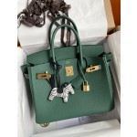 Birkin 25/30/35cm imported Togo leather peacock green gold buckle