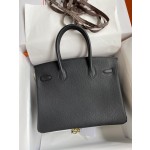 Birkin 25/30/35cm imported Togo leather black gold buckle