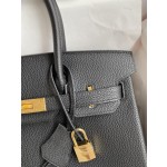 Birkin 25/30/35cm imported Togo leather black gold buckle