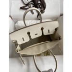 Birkin 25/30/35cm imported Togo leather milkshake white gold buckle