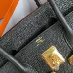 Birkin 30cm black gold buckle imported Togo leather beeswax thread stitching